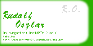 rudolf oszlar business card